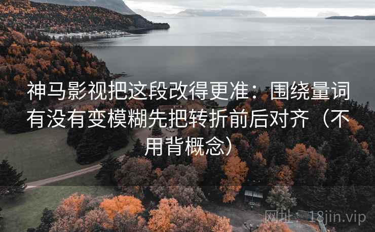 神马影视把这段改得更准：围绕量词有没有变模糊先把转折前后对齐（不用背概念）