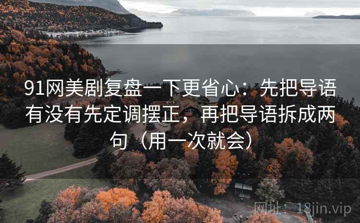 91网美剧复盘一下更省心：先把导语有没有先定调摆正，再把导语拆成两句（用一次就会）